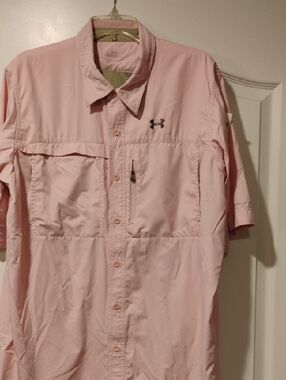 Under Armour Men’s Light Pink Short-Sleeve Button-Down Shirt